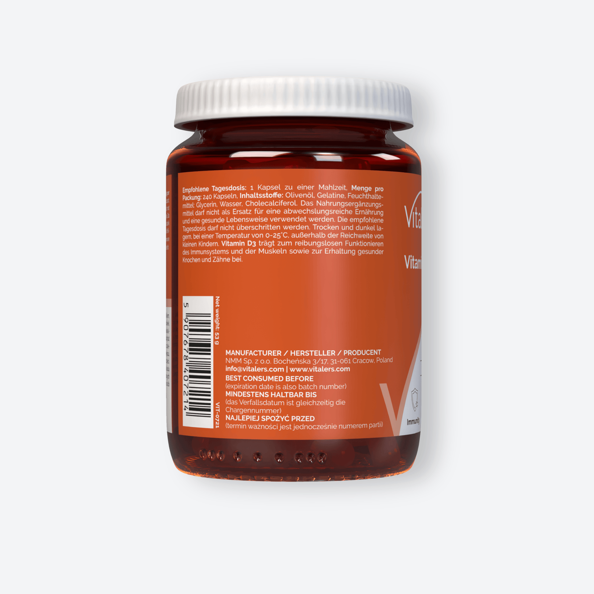 Vitaler's Witaminy Witamina D3 4000 IU - 240 kapsułek