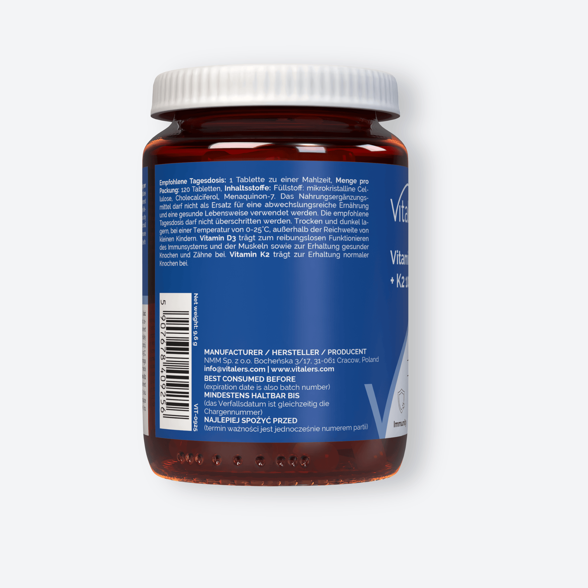 Vitaler's Witaminy Witamina D3 4000 IU + K2 MK-7 100 µg - 120 tabletek