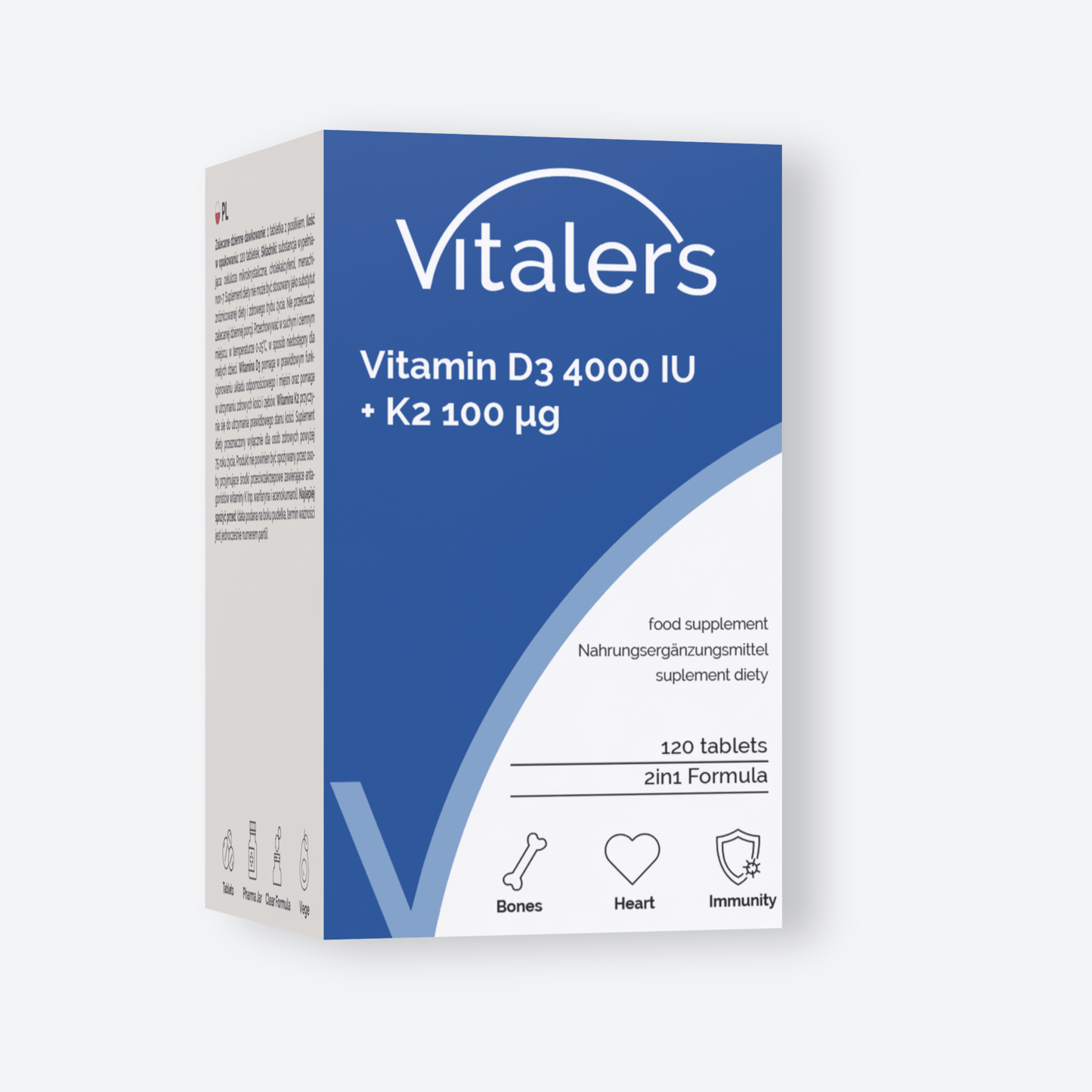 Vitaler's Witaminy Witamina D3 4000 IU + K2 MK-7 100 µg - 120 tabletek