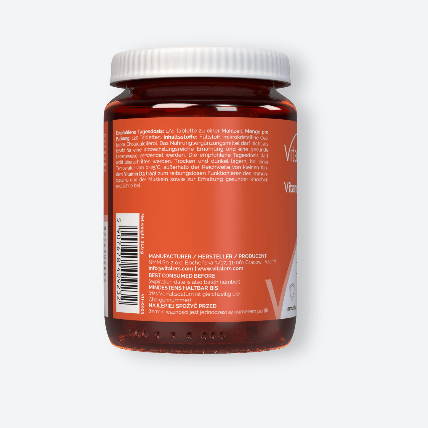 Vitaler's Witaminy Witamina D3 8000 IU - 120 tabletek