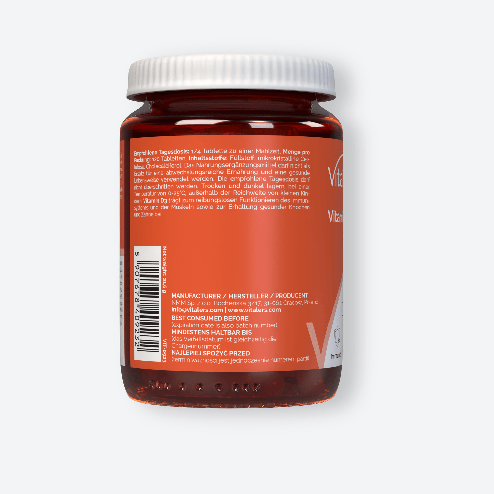 Vitaler's Witaminy Witamina D3 8000 IU - 120 tabletek