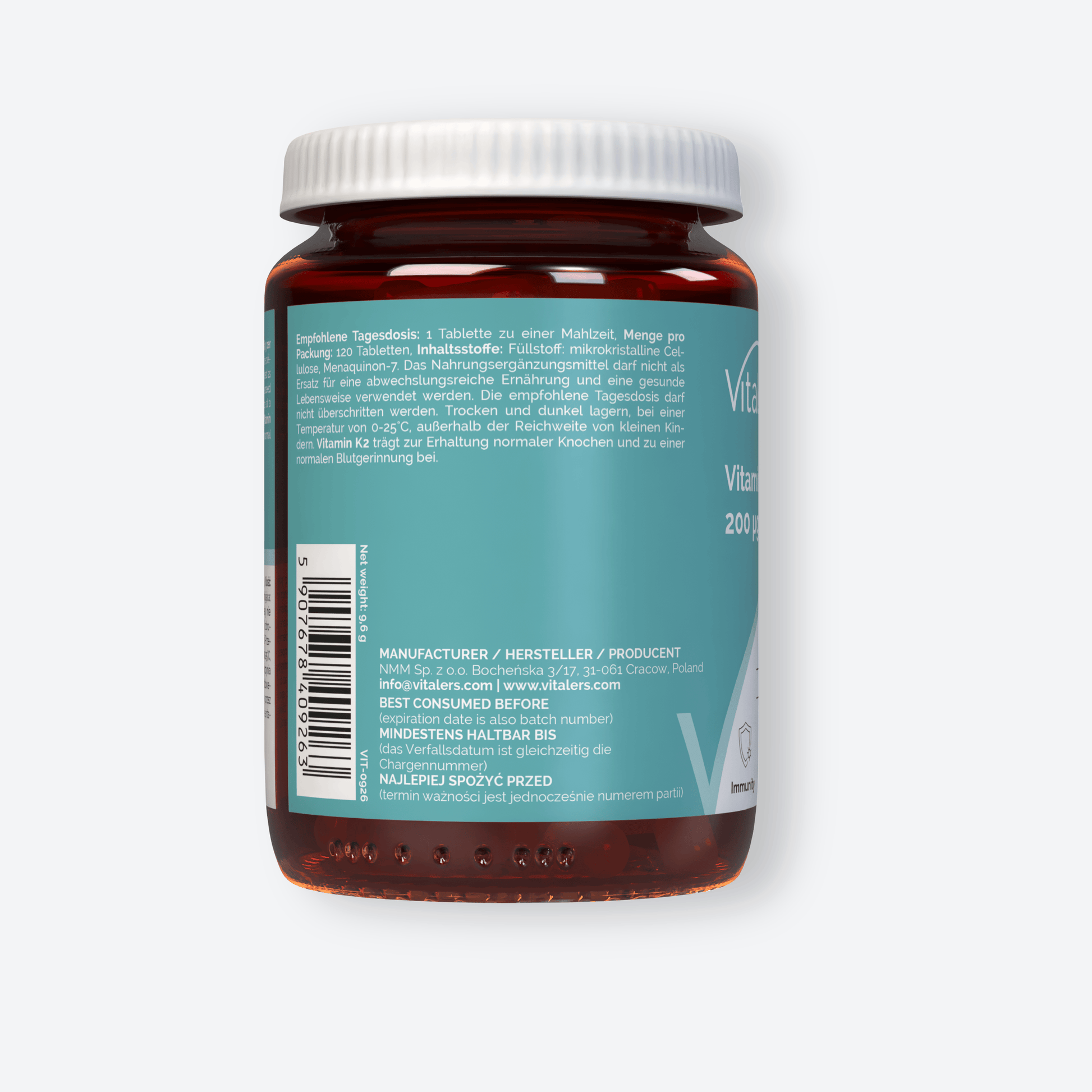 Vitaler's Witaminy Witamina K2 MK-7 200 µg - 120 tabletek