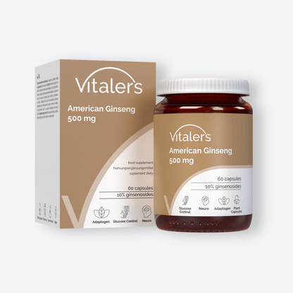 Vitaler's Adaptogeny Żeń-szeń Amerykański 500 mg - 60 kapsułek
