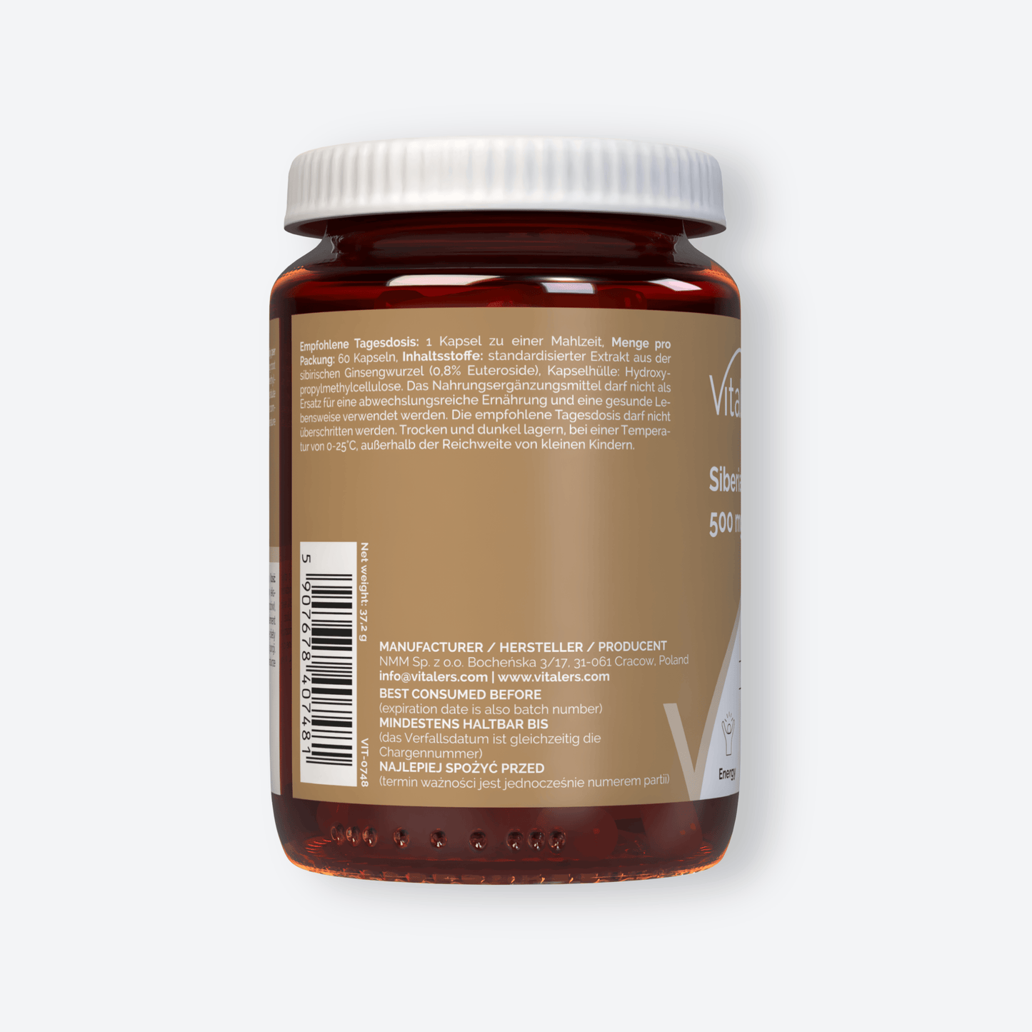 Vitaler's Ekstrakty Żeń-szeń Syberyjski 500 mg - 60 kapsułek