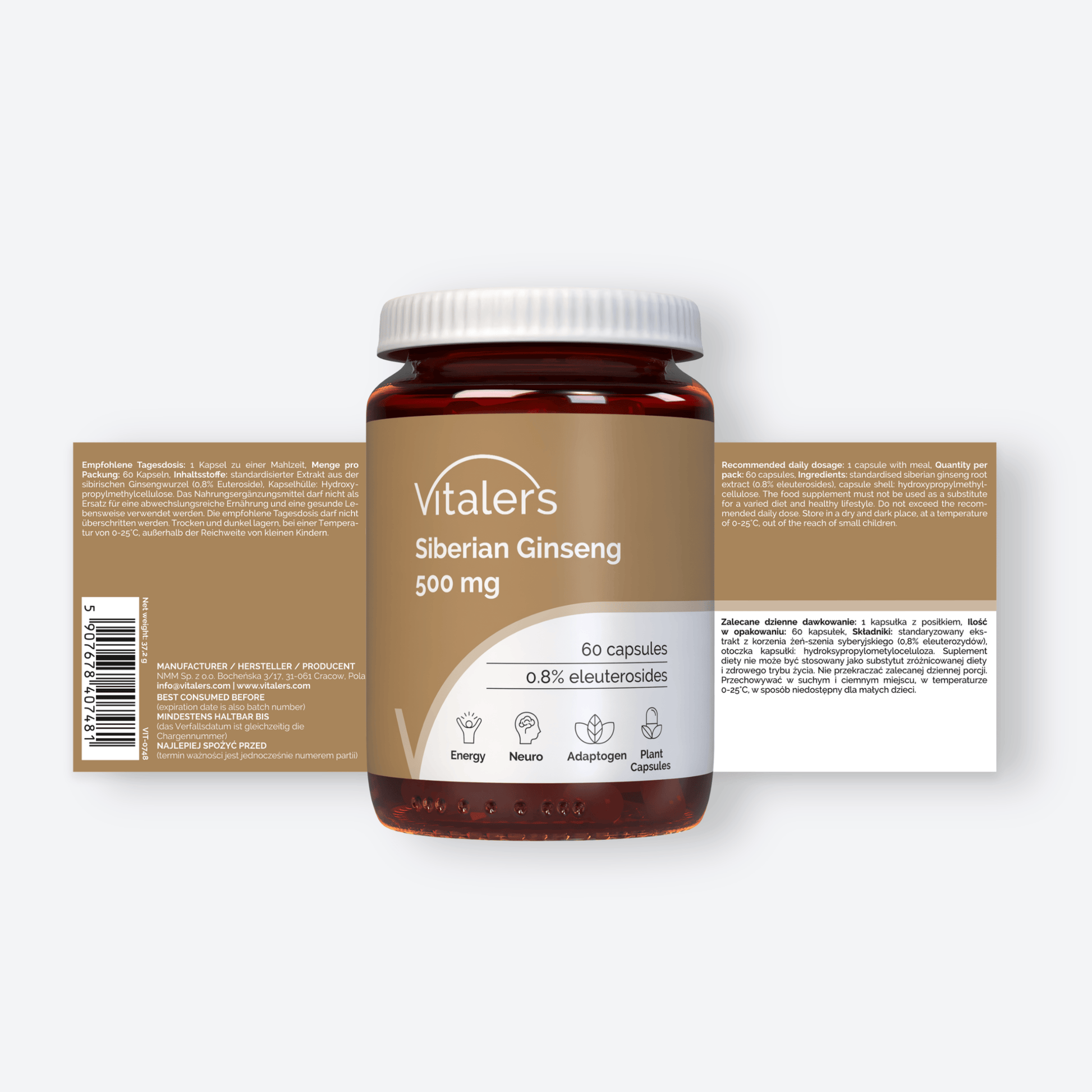 Vitaler's Ekstrakty Żeń-szeń Syberyjski 500 mg - 60 kapsułek