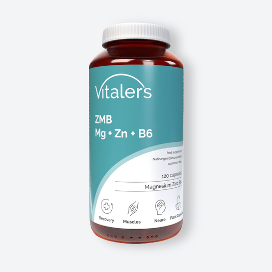 Vitaler's Witaminy ZMB Magnez Cynk Witamina B6 Regeneracja Zmęczenie Vege Vitaler's 120 kaps