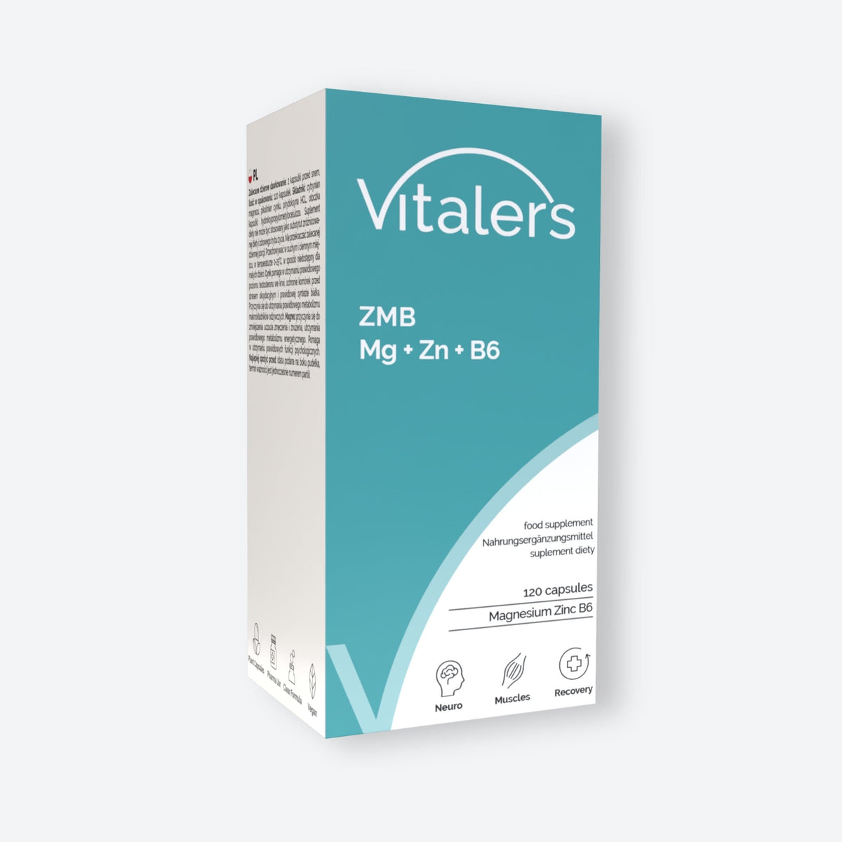 Vitaler's Witaminy ZMB Magnez Cynk Witamina B6 Regeneracja Zmęczenie Vege Vitaler's 120 kaps